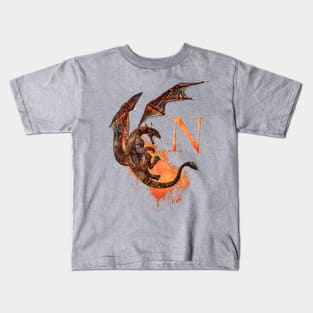 Drachen Buchstabe N Kids T-Shirt